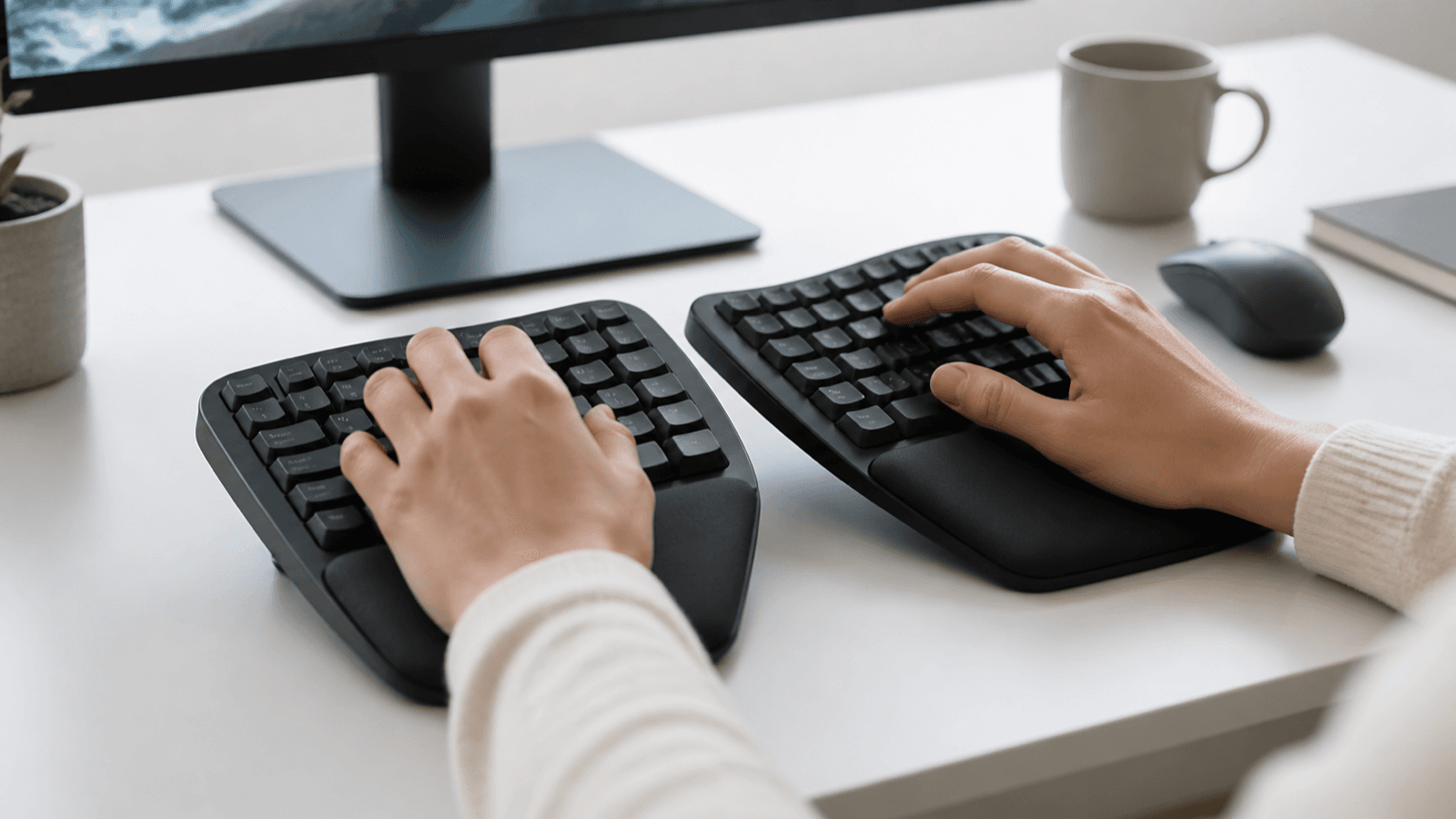 Keyboard palm rests in foam, gel, and firm rounded materials