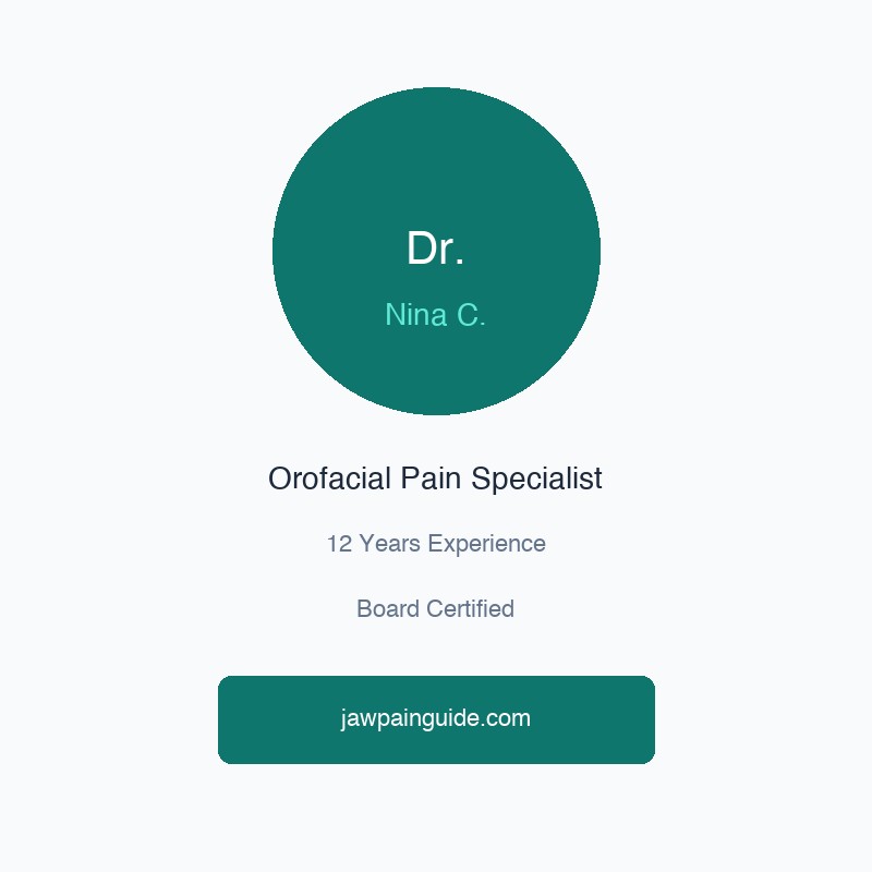 Dr. Nina C., Orofacial Pain Specialist and TMJ treatment researcher