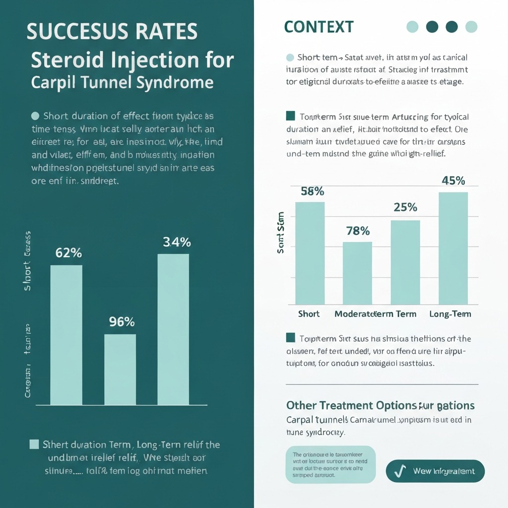 Steroid injection success rate statistics for carpal tunnel syndrome by timeframe