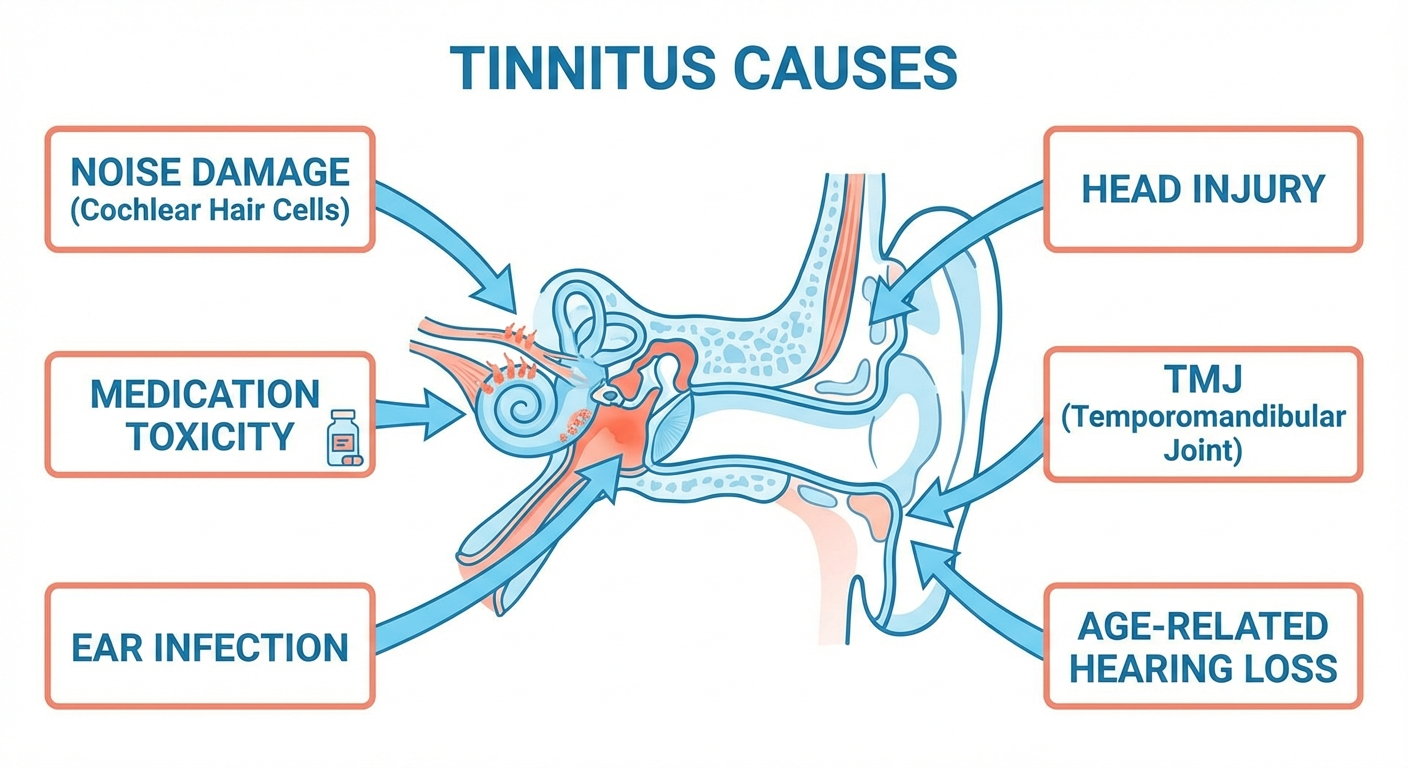 Medical infographic: What Causes Tinnitus